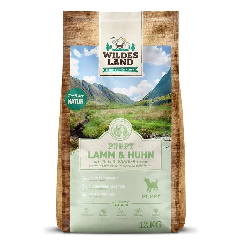 Wildes Land Classic Puppy Met Lam, Kip, Rijst En Wilde Kruiden | 12 Kg