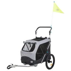 Honden Fietskar Opvouwbaar Grijs 74 × 95 × 103/143 Cm
